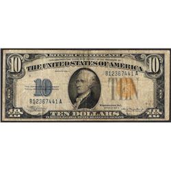 1934A $10 Silver Certificate WWI Emergency North Africa Note