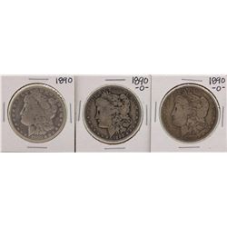 Lot of 1890 & (2) 1890-O $1 Morgan Silver Dollar Coins