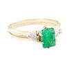 Image 1 : 1.34 ctw Emerald And Diamond Ring Soldered To Enhancer - 14KT Yellow Gold