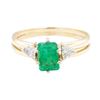 Image 2 : 1.34 ctw Emerald And Diamond Ring Soldered To Enhancer - 14KT Yellow Gold