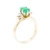 Image 4 : 1.34 ctw Emerald And Diamond Ring Soldered To Enhancer - 14KT Yellow Gold