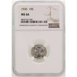 1936 Mercury Dime Coin NGC MS66