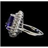 Image 3 : 5.79 ctw Tanzanite and Diamond Ring - 14KT White Gold