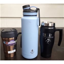 2 THERMOS'S AND ONE MANNA WATERBOTTLE