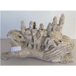 Lion w/Human Effigies Candlestick Holder