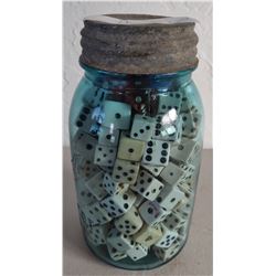 Full Quart Jar of Old Dice