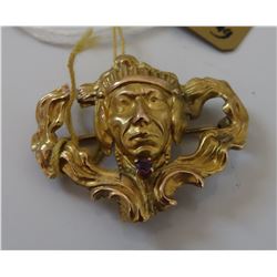 Mexican Gold & Amethyst Pin-Pendant