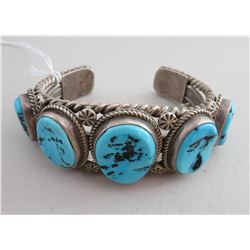 Navajo Sterling Silver & Turquoise Cuff