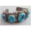 Image 4 : Navajo Sterling Silver & Turquoise Cuff