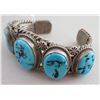 Image 5 : Navajo Sterling Silver & Turquoise Cuff
