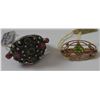 Image 8 : Emerald & Ruby Ring w/14K Pin