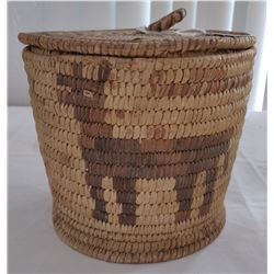 Antique Figured Papago Lidded Basket