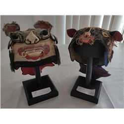 Pair of Chinese Child's Caps