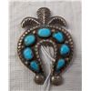 Image 2 : Navajo Sterling Silver & Turquoise Horseshoe Pin
