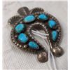 Image 3 : Navajo Sterling Silver & Turquoise Horseshoe Pin