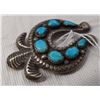 Image 4 : Navajo Sterling Silver & Turquoise Horseshoe Pin