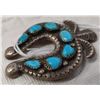 Image 6 : Navajo Sterling Silver & Turquoise Horseshoe Pin