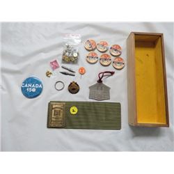 MILK BOTTLE CAPS (CO-OP), PIN, ORNAMENT, BOOK MARK, ETC