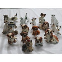 15 MINIATURE (PORCELAIN) DOGS *1 IS BROKEN*
