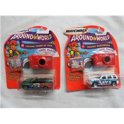 2 MATCHBOX AROUND THE WORLD VEHICLES (#1 MOUNT RUSHMORE & #5 LEANING TOWER OF PISA, 2003)