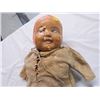 Image 2 : VINTAGE DOLL (BISQUE HEAD), *HAND MADE COSTUME*, *BOTH ARMS MISSING, DAMAGE TO HEAD* *STRAW STUFFING