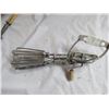 Image 6 : LOT OF 2 VINTAGE EGG BEATERS, POTATO MASHER, MEAT FORK