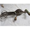 Image 8 : LOT OF 2 VINTAGE EGG BEATERS, POTATO MASHER, MEAT FORK