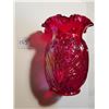 Image 1 : GLASS VASE (FENTON RED CARNIVAL) *OVER 8"*