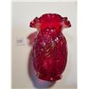 Image 2 : GLASS VASE (FENTON RED CARNIVAL) *OVER 8"*
