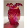Image 4 : GLASS VASE (FENTON RED CARNIVAL) *OVER 8"*