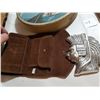 Image 3 : OLDER DRUM, 2 PLAQUES (1-PEWTER), LEATHER WALLET, BEADED NECKLACE