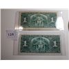 Image 2 : 2 - 1937 CNDN $1 BANK NOTES, *DIFFERENT SIGNATURES*