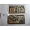 Image 1 : 2 SHINPLASTERS (1900 & 1923) 25 CENT NOTES