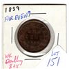 Image 1 : 1859 LARGE CENT *SLIGHT DOUBLING 8 & 5*
