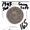Image 1 : 1947 50 CENT PIECE *RARE CURVED LEFT *