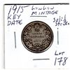 Image 1 : 1915 KEY DATE 25 CENTS (SOLID STRIKE)