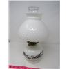 Image 1 : WHITE GLASS OIL LAMP (W/BLACK DESIGN)