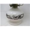 Image 2 : WHITE GLASS OIL LAMP (W/BLACK DESIGN)
