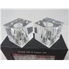 Image 15 : CRYSTAL NAPKIN RINGS (OLEG CASSINI), SALT & PEPPER, CANDLE HOLDER & CLOTH NAPKINS