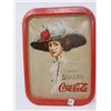 Image 2 : LOT OF 3 COCA COLA COLLECTIBLES  - TRAY (VINTAGE), PENNANT & BOTTLE (10 OZ. TALL)