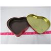 Image 11 : GLASS SERVING DISH (IN METAL HOLDER) & RUSSEL STOVER HEART SHAPED TIN (W/ELVIS PRESLEY MOTIF)