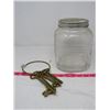 Image 1 : NABOB COFFEE JAR & SET OF BRASS KEYS (ON KEY RING)