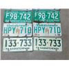 Image 2 : LOT OF 5 OF SASKATCHEWAN LICENCE PLATES (1962,65,74,76,88) *MATCHING PAIRS*