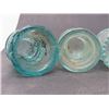 Image 6 : 4 4 GLASS INSULATORS (DOMINION) *1 CLEAR, 3 BLUE* (GLASS IMPERFECTIONS)