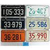 Image 1 : 6 SASKATCHEWAN LICENSE PLATES *1960, 62, 63, 68, 72, 73 "HOME OF THE R.C.M.P."*