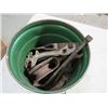 Image 8 : LOT OF TOOLS IN PAIL (HAMMERS, AXES, TOOLS, WRENCHES)