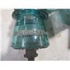 Image 2 : TELEPHONE INSULATORS (REMINGTON & BROOKFIELD) *2 GREEN W/SCREWS IN HOLDERS, 2 LIGHT GREEN*