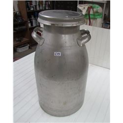 10 GAL. STAINLESS STEEL CREAM CAN W/LID (MADE BY FIRESTONE, SANALOY)