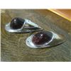 Image 2 : PAIR CHROME TAIL LITES (RED GLASS STAMP 1960s, AUTO LAMP *8"L*)