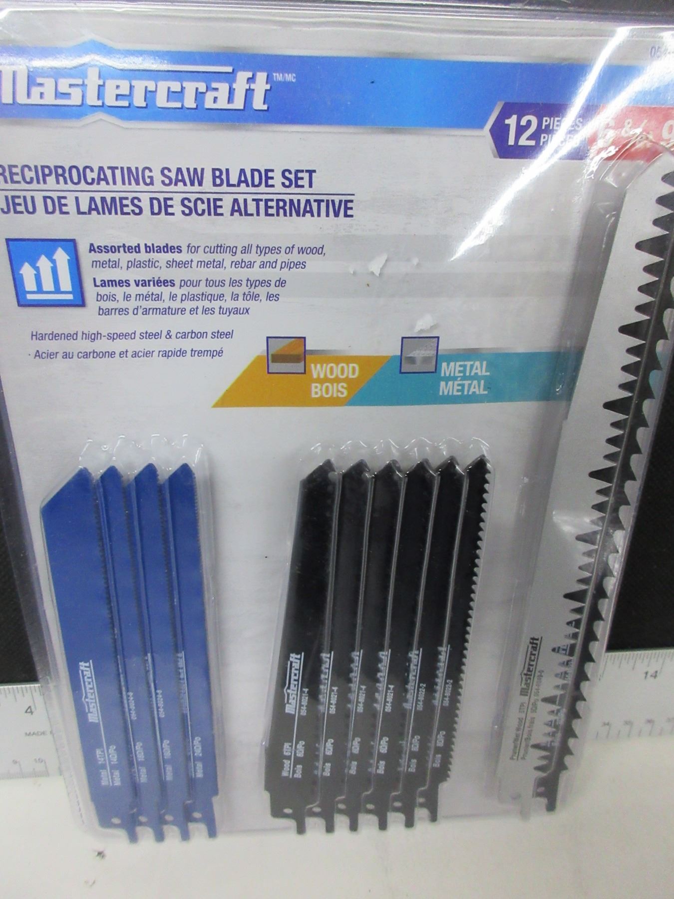 New Mastercraft Recip/Sawzall Blade set / 12 piece / 6 & 9" blades